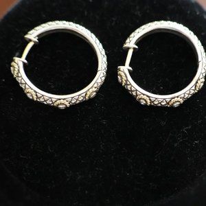 Andrea Candela 18K Gold Sterling Hoop Earrings with Diamonds